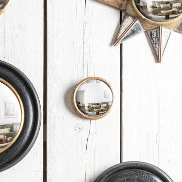 Miroir convexe rond doré - 3 tailles