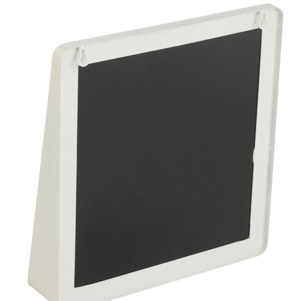 MIROIR MURAL DESIGN CARRE EN METAL BLANC-LA PETITE BOITE JAUNE
