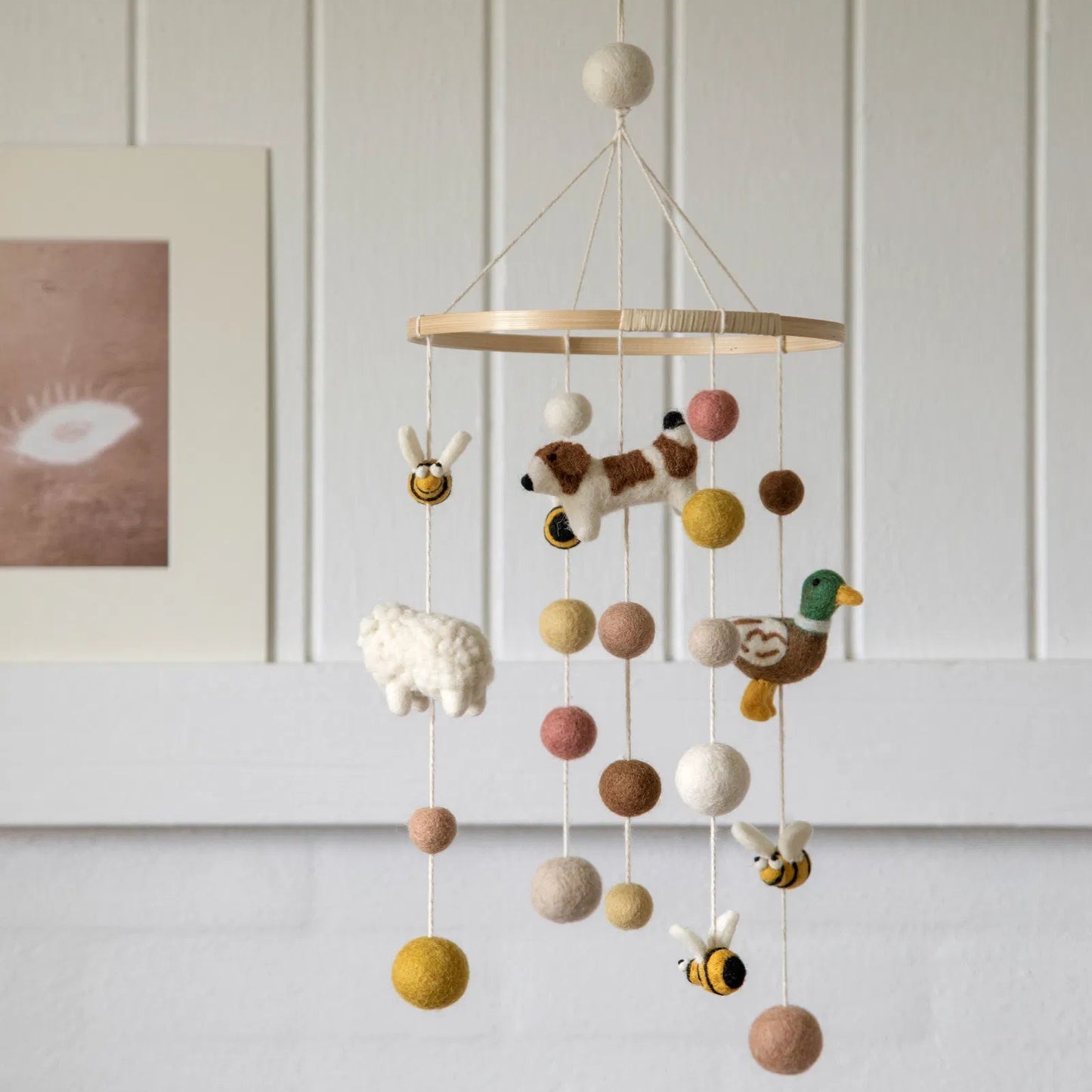 Mobile pour bébé en laine feutrée – Animaux tout doux - Gry et Sif