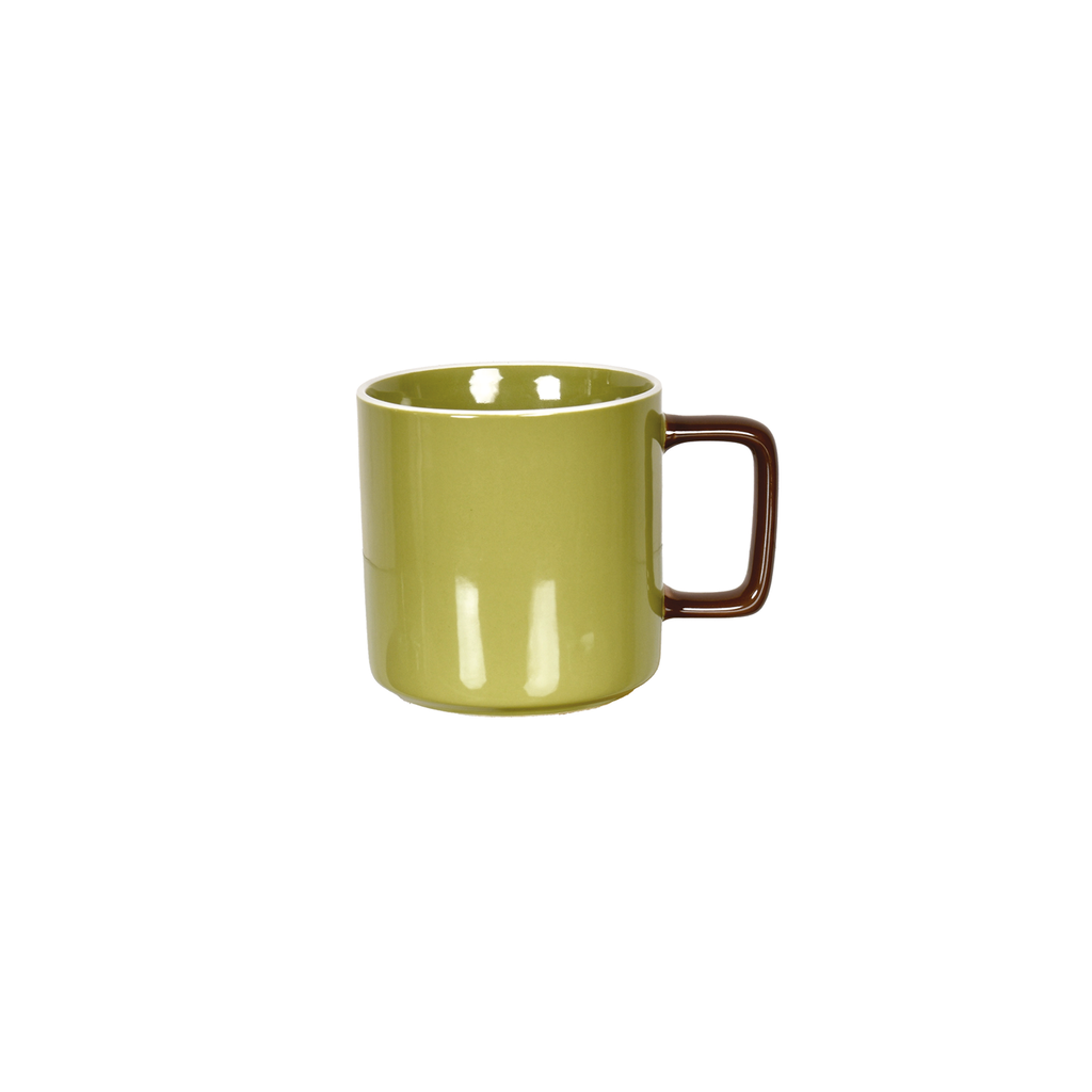 MUG CHIC BICOLORE KAKI ET MARRON FONCE- LA PETITE BOITE JAUNE
