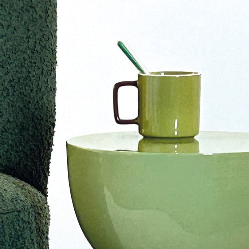 MUG CHIC BICOLORE KAKI ET MARRON FONCE- LA PETITE BOITE JAUNE