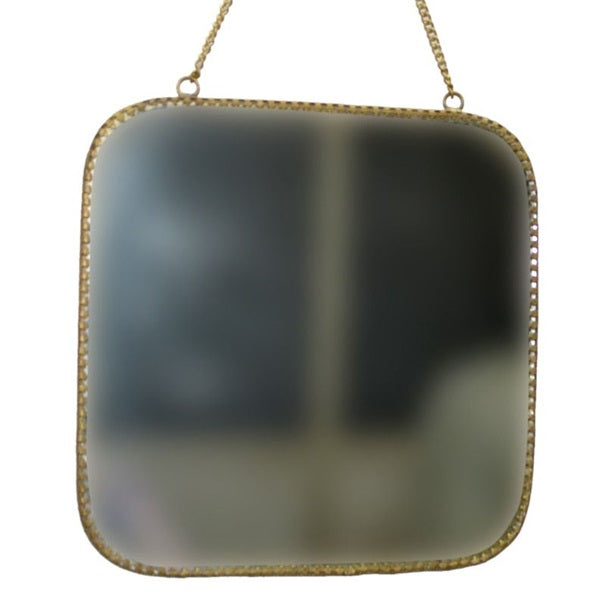 Miroir carré en laiton - Taille L