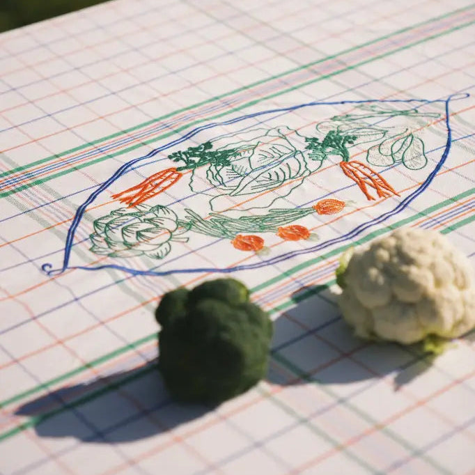 NAPPE_A_CARREAU_ESPRIT_TORCHON_VERTE_ET_ROUGE_BRODERIE_LEGUMES-_LA_PETITE_BOITE_JAUNE