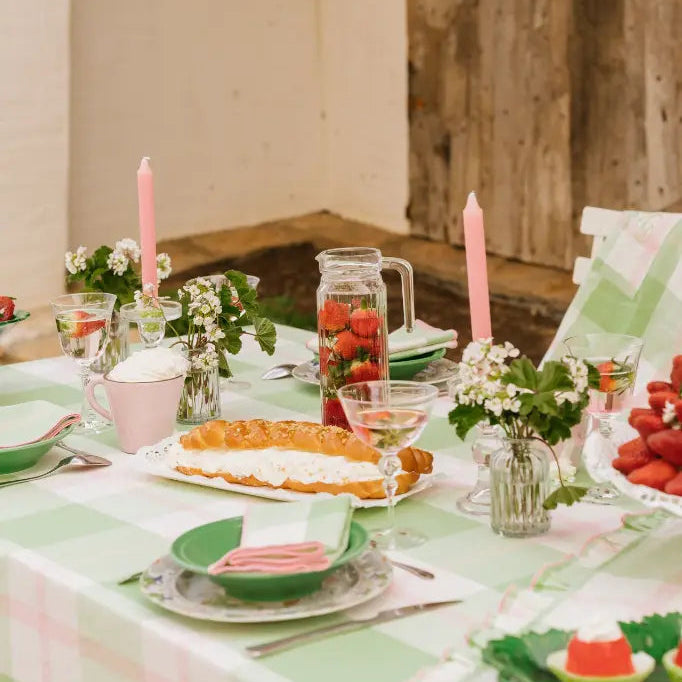 NAPPE_A_CARREAU_VERT ET ROSE _LA_PETITE_BOITE_JAUNE