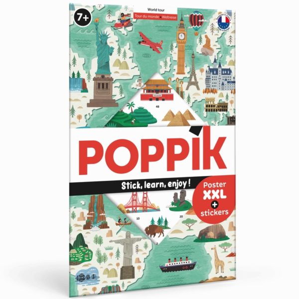 Poster XXL avec stickers repositionnables à coller, thème Monuments du monde.