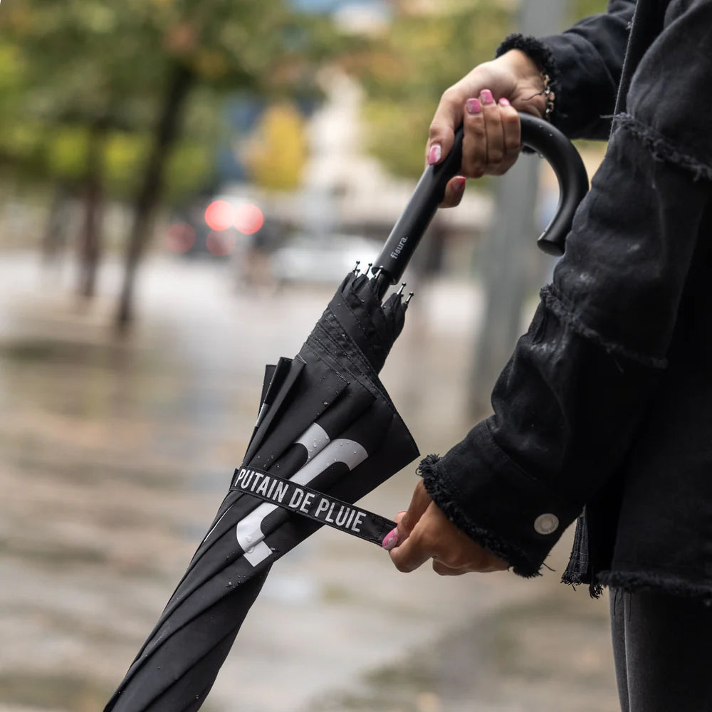 Grand parapluie fantaisie à message – Parapluie canne automatique