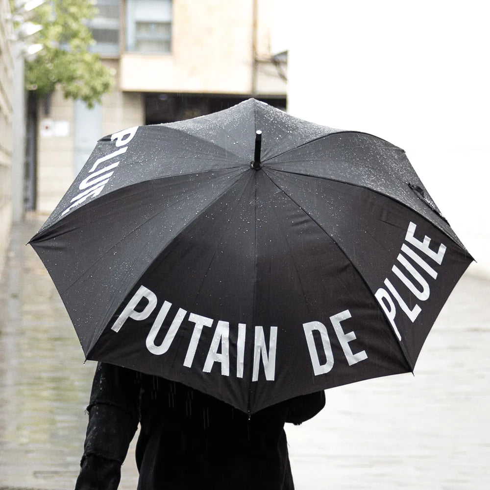 Grand parapluie fantaisie à message – Parapluie canne automatique