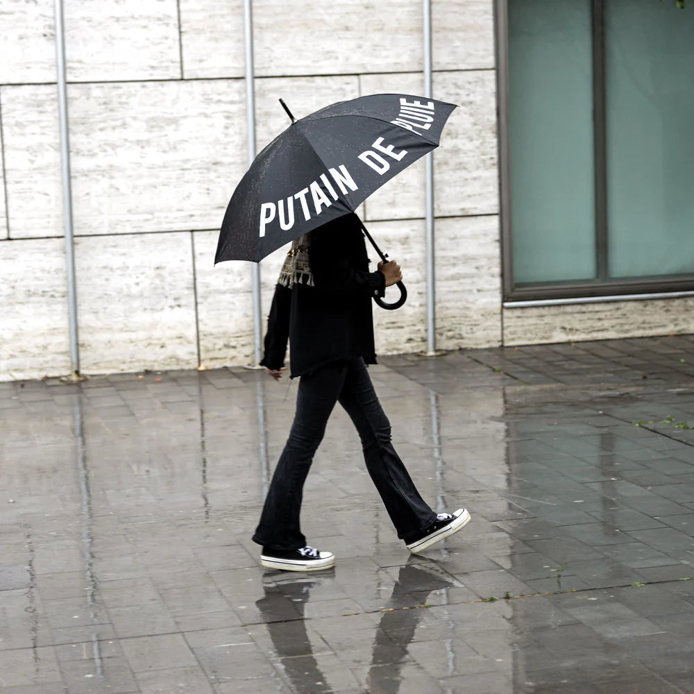 Grand parapluie fantaisie à message – Parapluie canne automatique