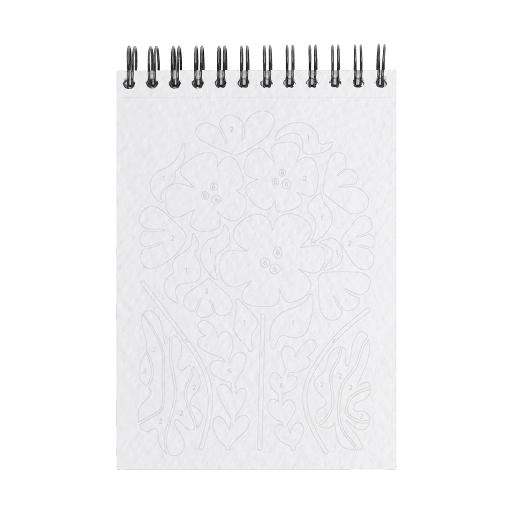 Exemple d'une page à peindre du carnet Arches fleuries. 