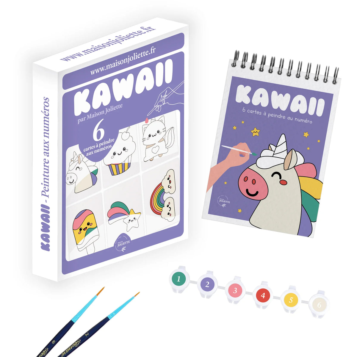 Coffret de peinture aux numéros de Maison Joliette, modèle Kawaii.