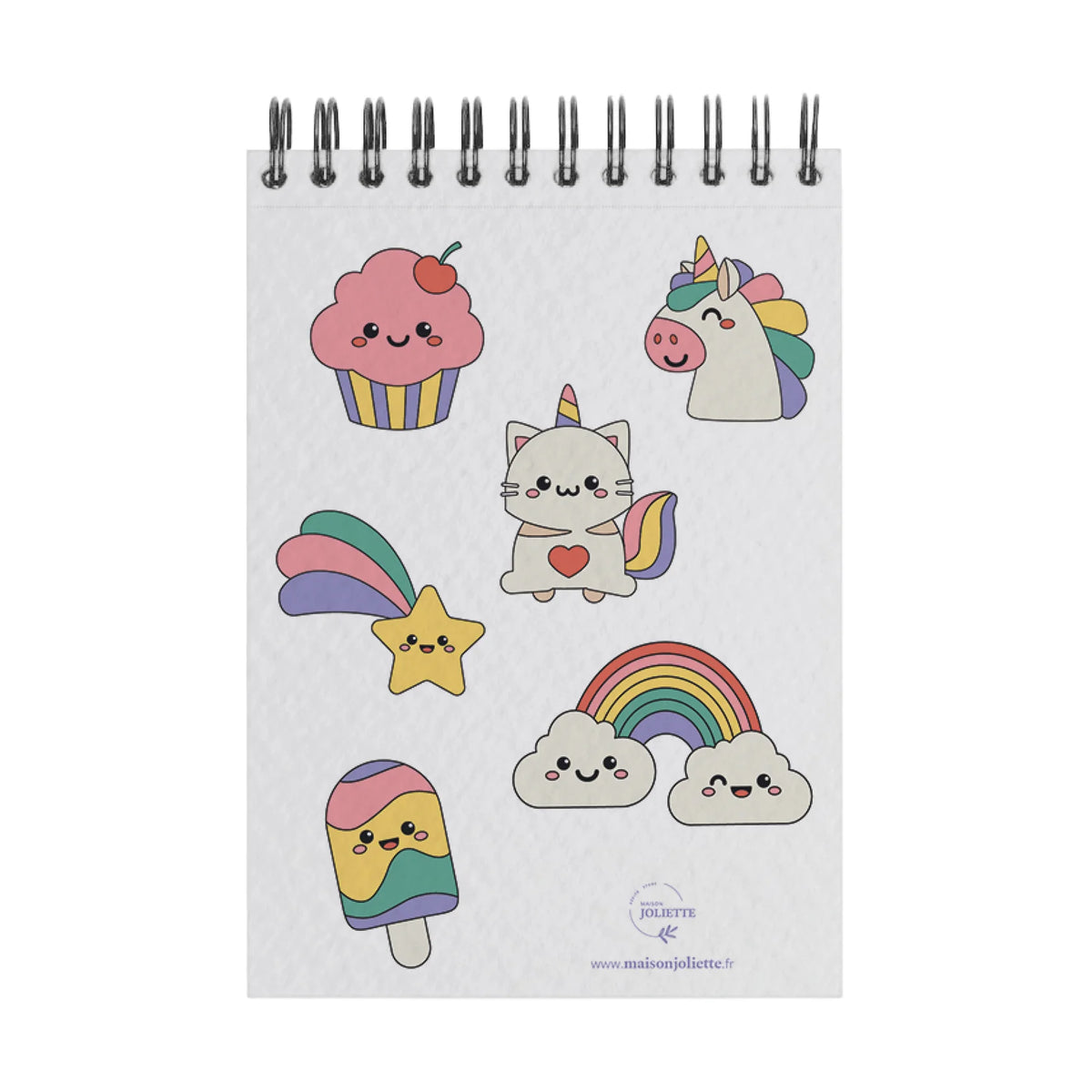 Peinture aux numéros, coffret de cartes à peindre, thème : kawaii, motifs du carnet.