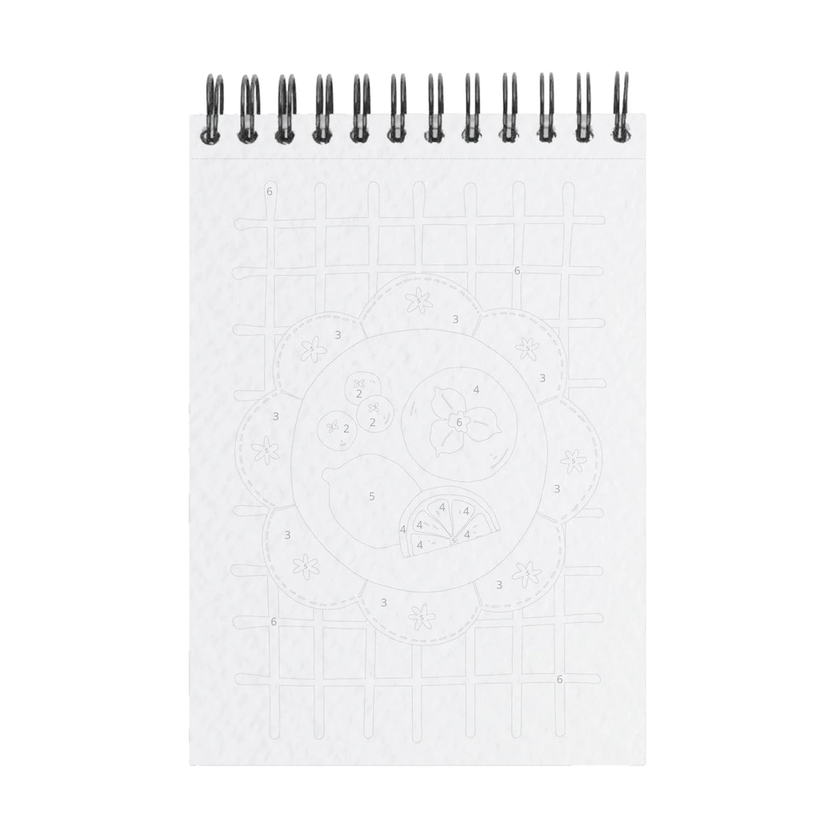 Exemple d'une page à peindre du carnet Tutti Frutti. 
