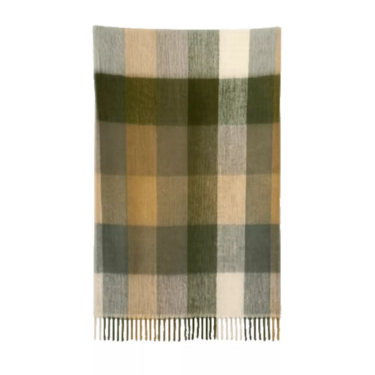 PLAID ANVERS TOUT DOUX A CARREAU KAKI HAOMY - LA PETITE BOITE JAUNE