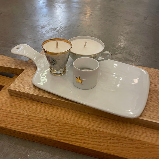 PLANCHES DECO EN PORCELAINE BLANCHE-LA PETITE BOITE JAUNE
