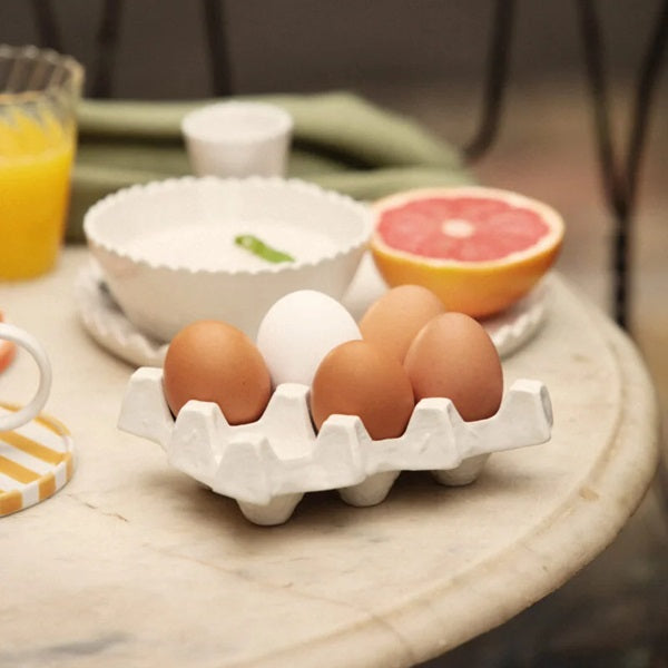 PLATEAU DE RANGEMENT EN GRES POUR 6 OEUFS -LAPETITEBOITEJAUNE