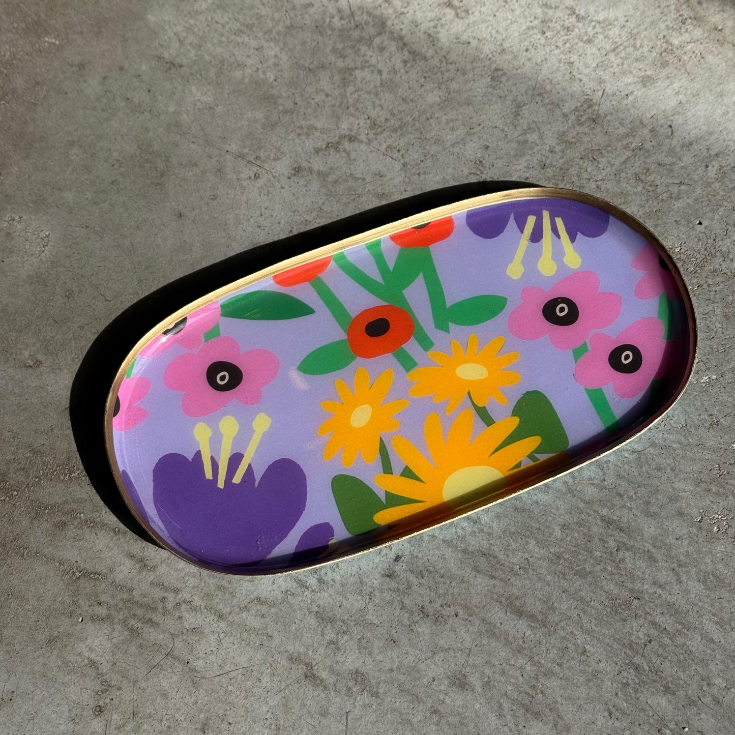 PLATEAU VIDE POCHE EN METAL COLORE FLEURI 2 - LA PETITE BOITE JAUNE