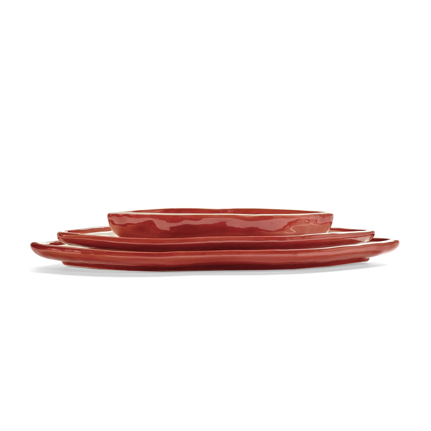 Plats de service en forme de lèvres, set de 3, collection Les Objets Mouleversants - Serax