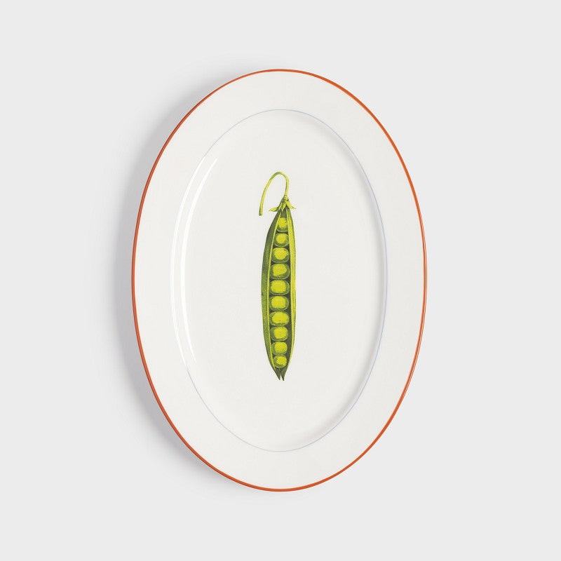 PLAT OVAL OU ASSIETTE DU POTAGER PETIT POIS DE KLEVERING  - LA PETITE BOITE JAUNE