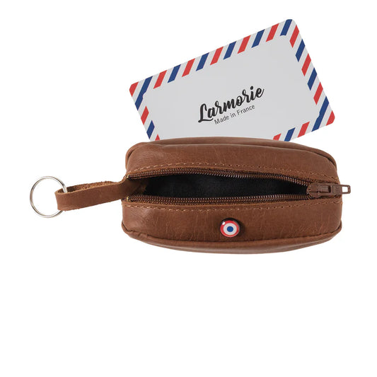 Porte monnaie porte clé Charles cuir véritable - Larmorie