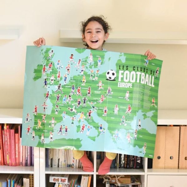 Poster XXL avec stickers repositionnables à coller, thème Football.