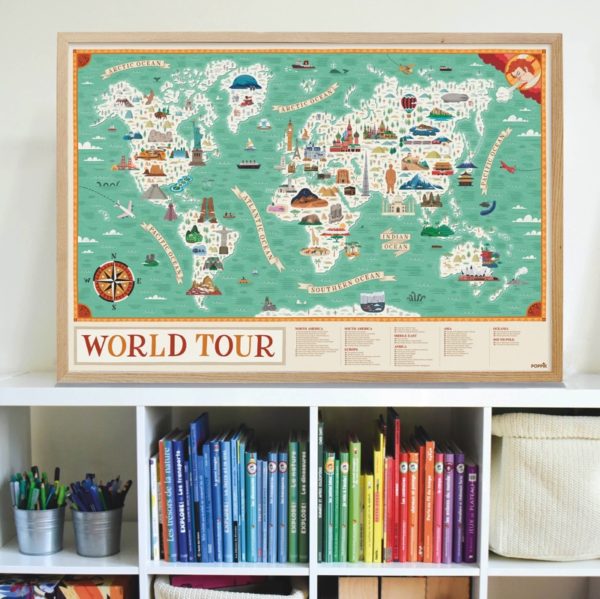 Poster XXL avec stickers repositionnables à coller, thème Monuments du monde.