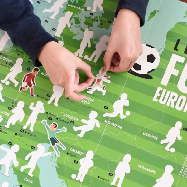 Poster XXL avec stickers repositionnables à coller, thème Football.