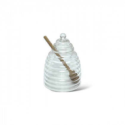 Pot en verre vintage pour le miel avec sa cuillère