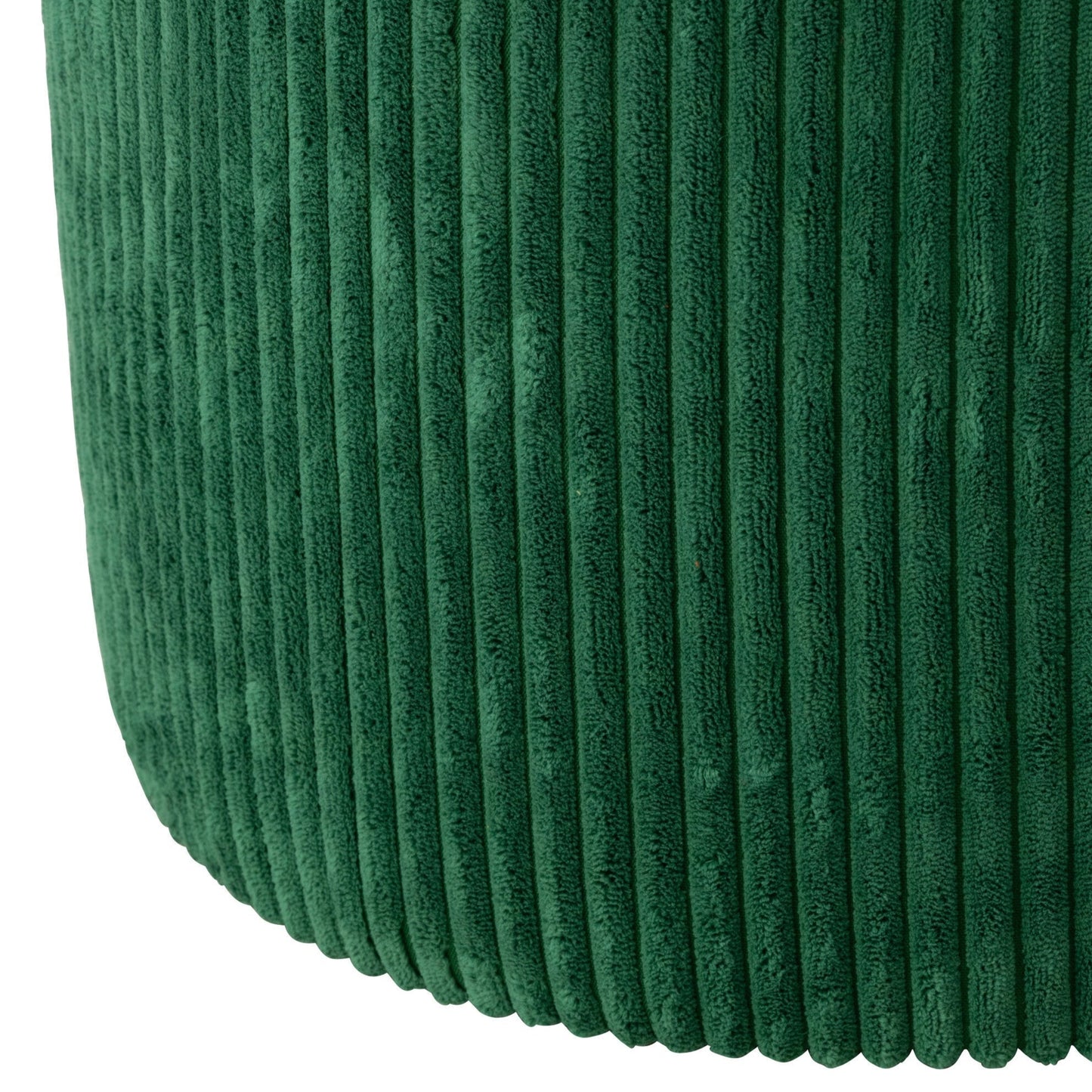 Pouf en velours côtelé vert