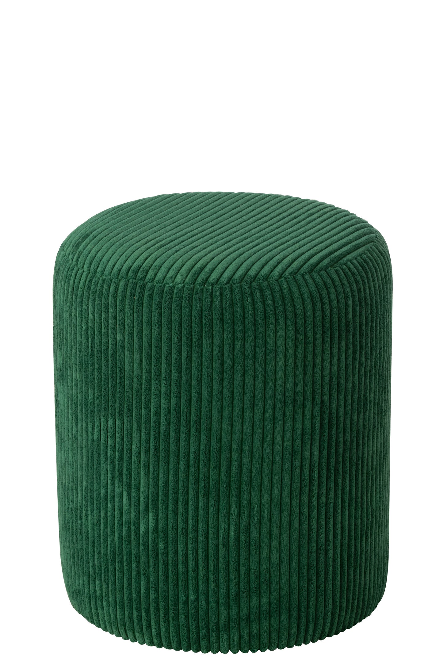 Pouf en velours côtelé vert