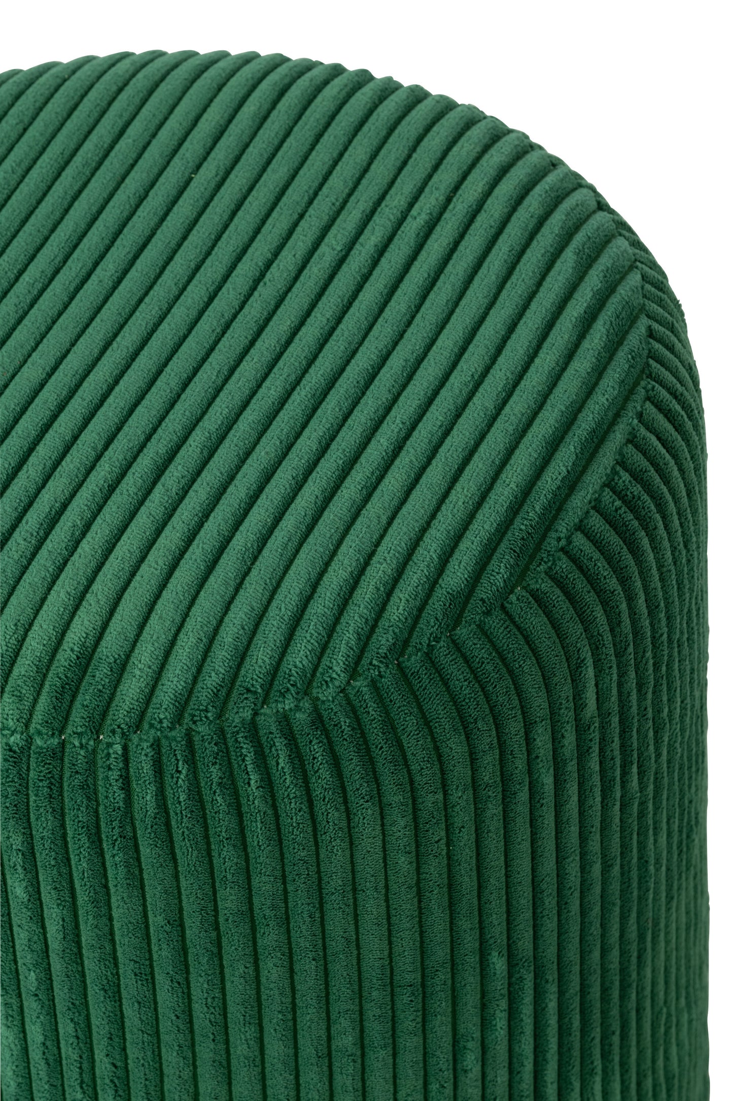 Pouf en velours côtelé vert