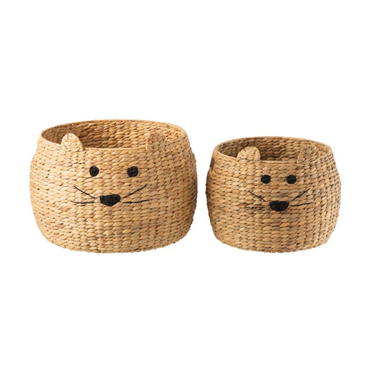 Panier chat en jacinthe d'eau naturel - 2 tailles