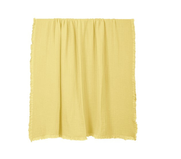 Plaid_vanly_de_Haomy_en_double_gaze_de_coton JAUNE _-_LA_PETITE_BOITE_JAUNE