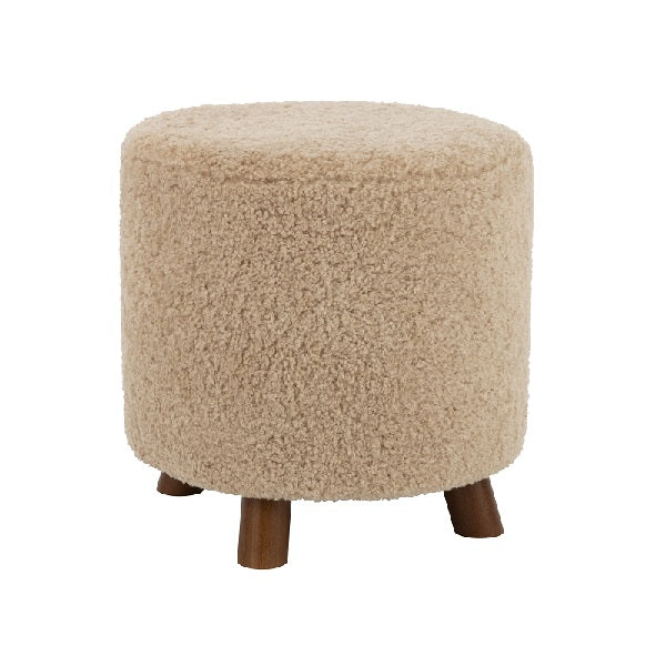 Pouf en mouton beige