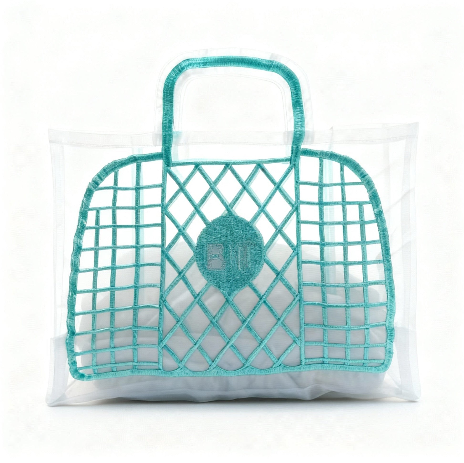 SAC EN ORGANZA ET BRODERIE PANIER BLEU BRIGITTE TANAKA - LA PETITE BOITE JAUNE