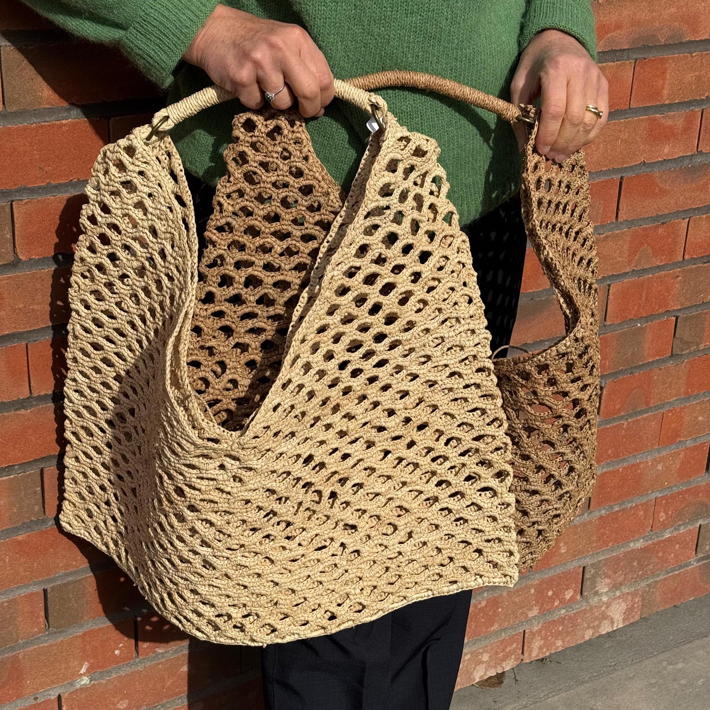 SAC EN RAPHIA  CROCHET FAIT MAIN - LA PETITE BOITE JAUNE