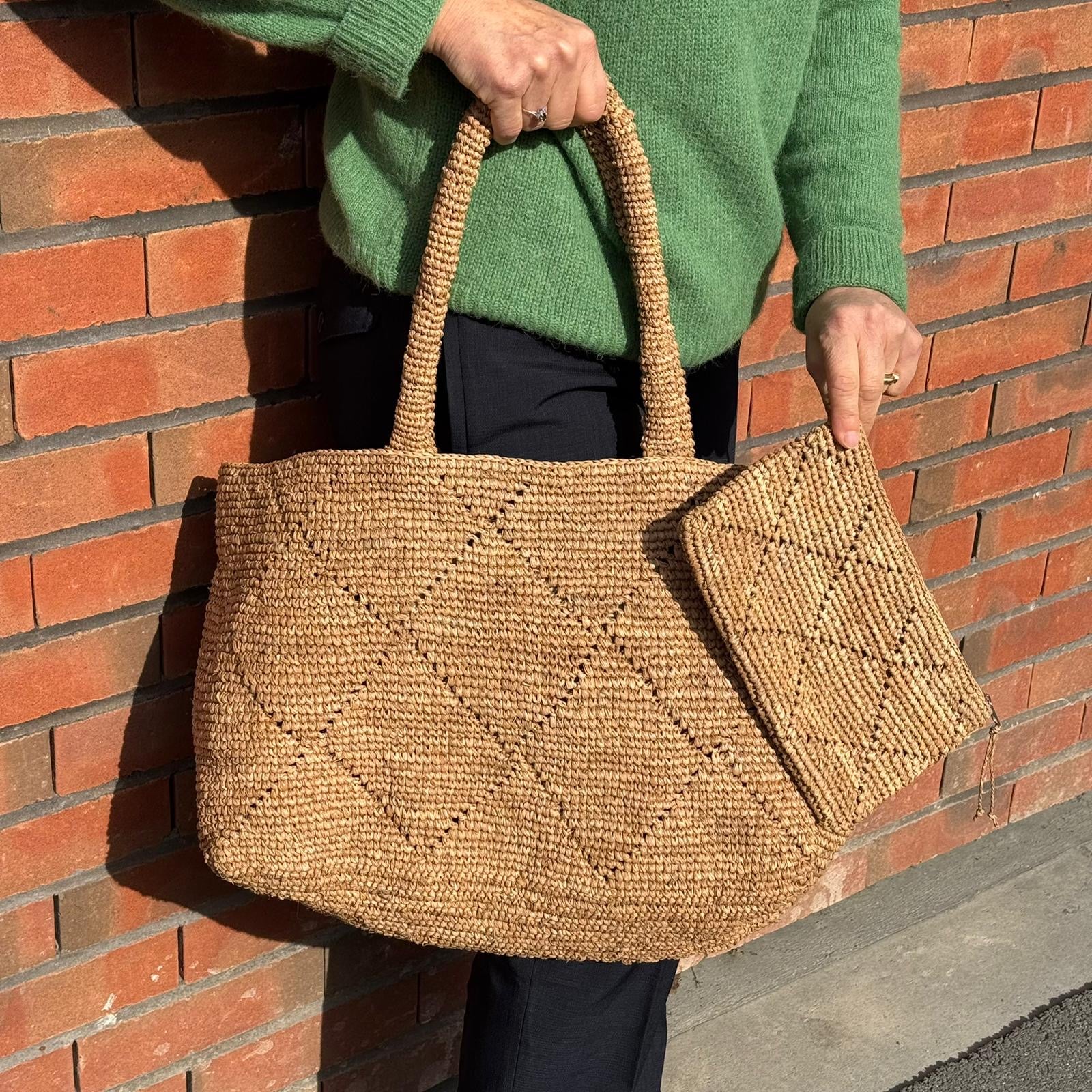 SAC RAPHIA CROCHET FAIT MAIN - LA PETITE BOITE JAUNE