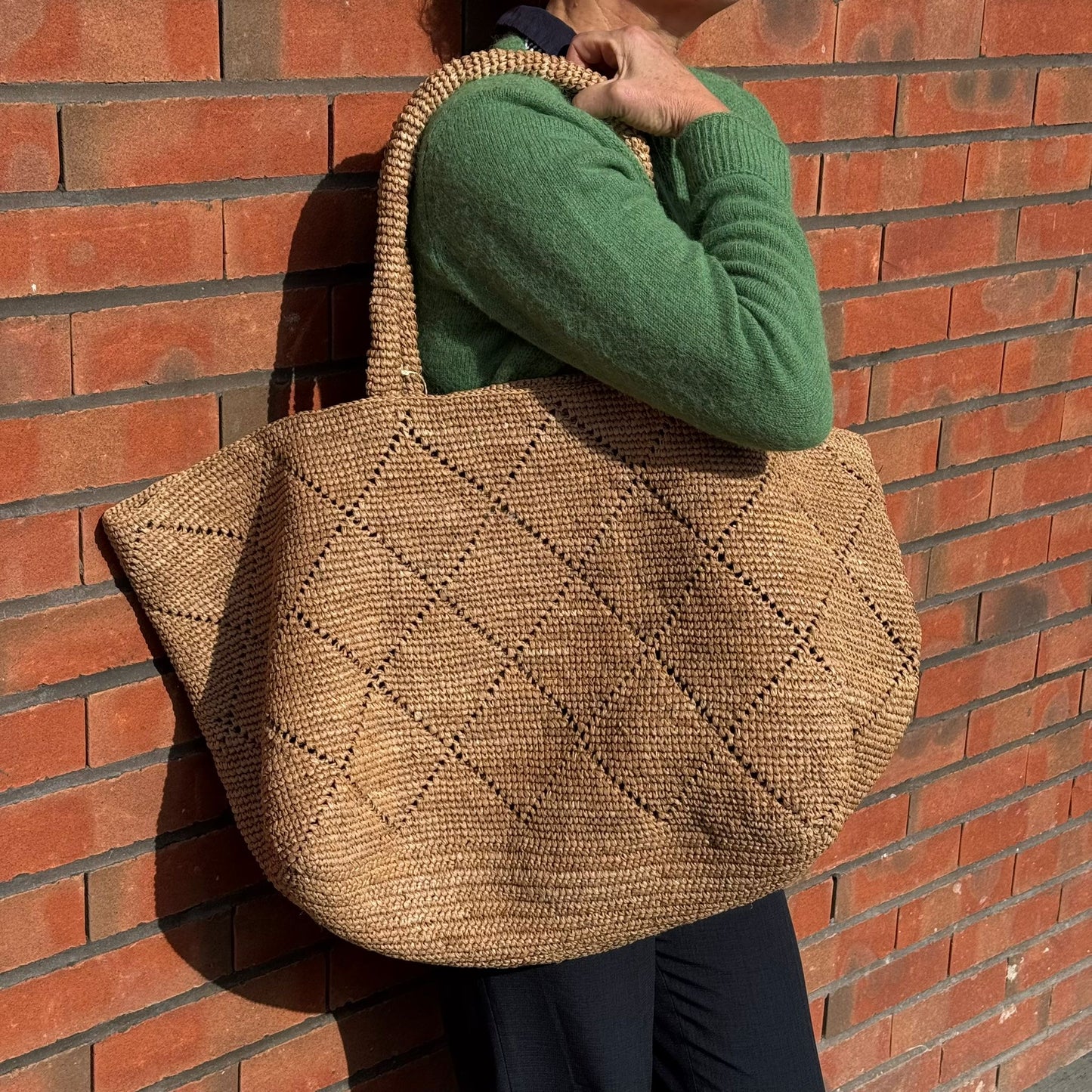 SAC RAPHIA CROCHET FAIT MAIN GRAND - LA PETITE BOITE JAUNE