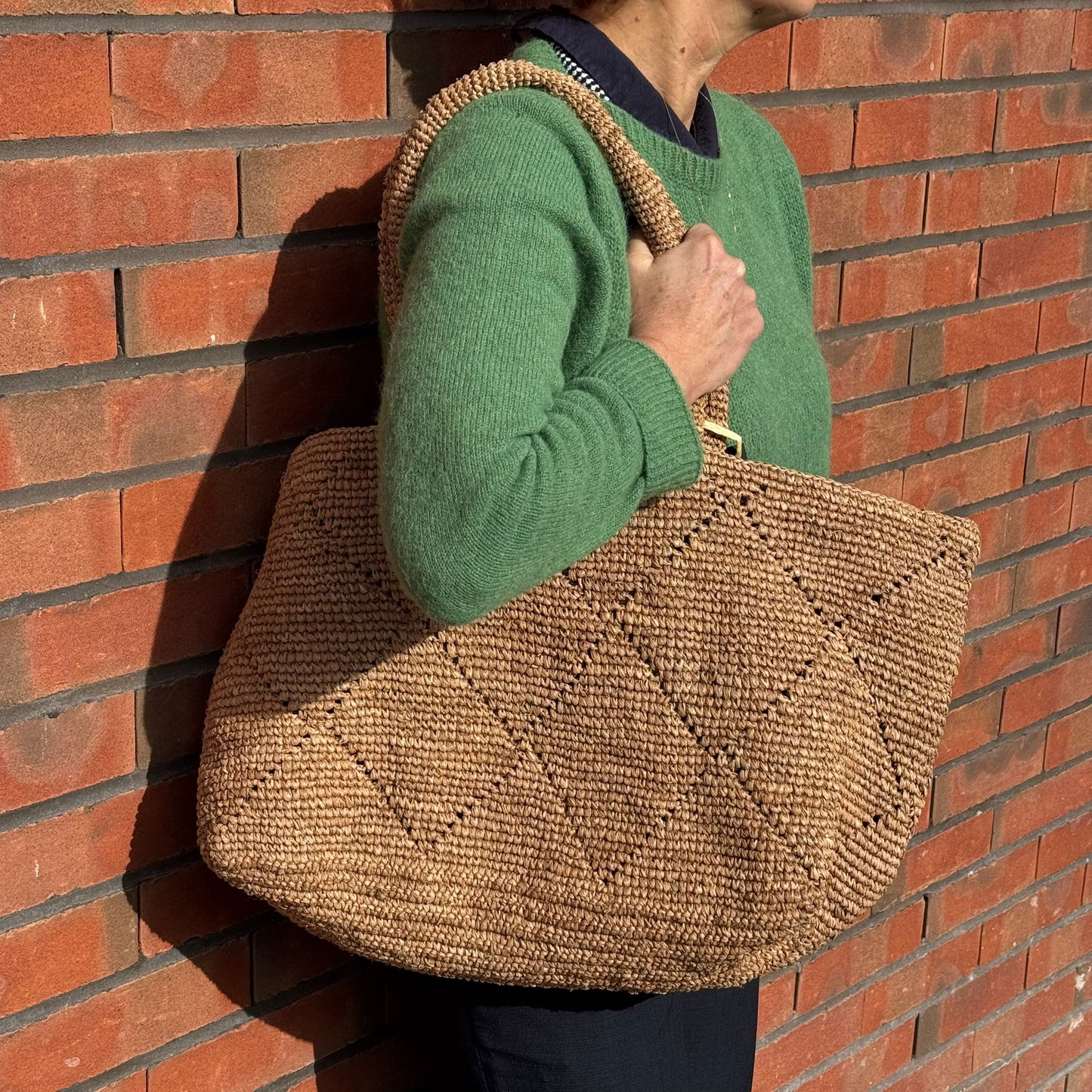 SAC RAPHIA CROCHET FAIT MAIN MOYEN- LA PETITE BOITE JAUNE