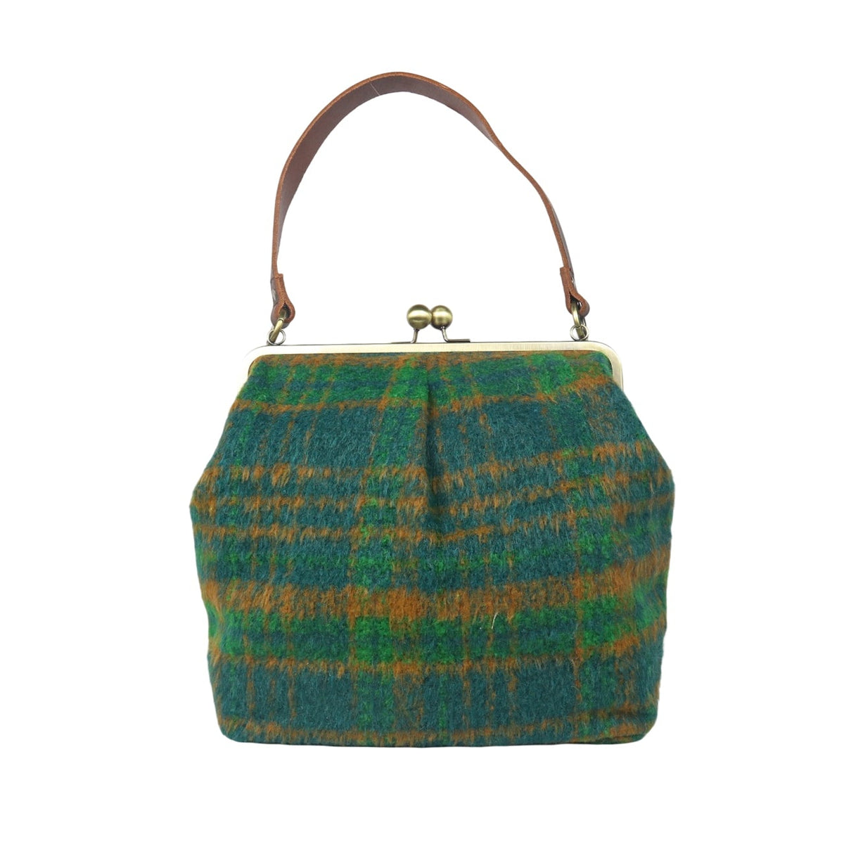 Sac retro en feutrine écossaise avec joli fermoir