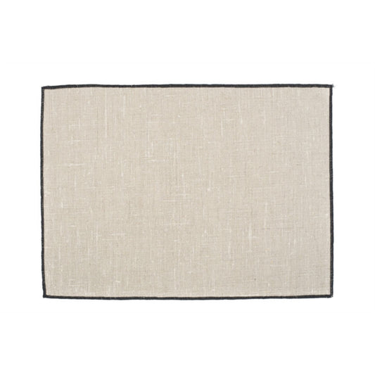 Set de table en 100% lin enduit 35 x 45 cm surpiqûre noire HAOMY