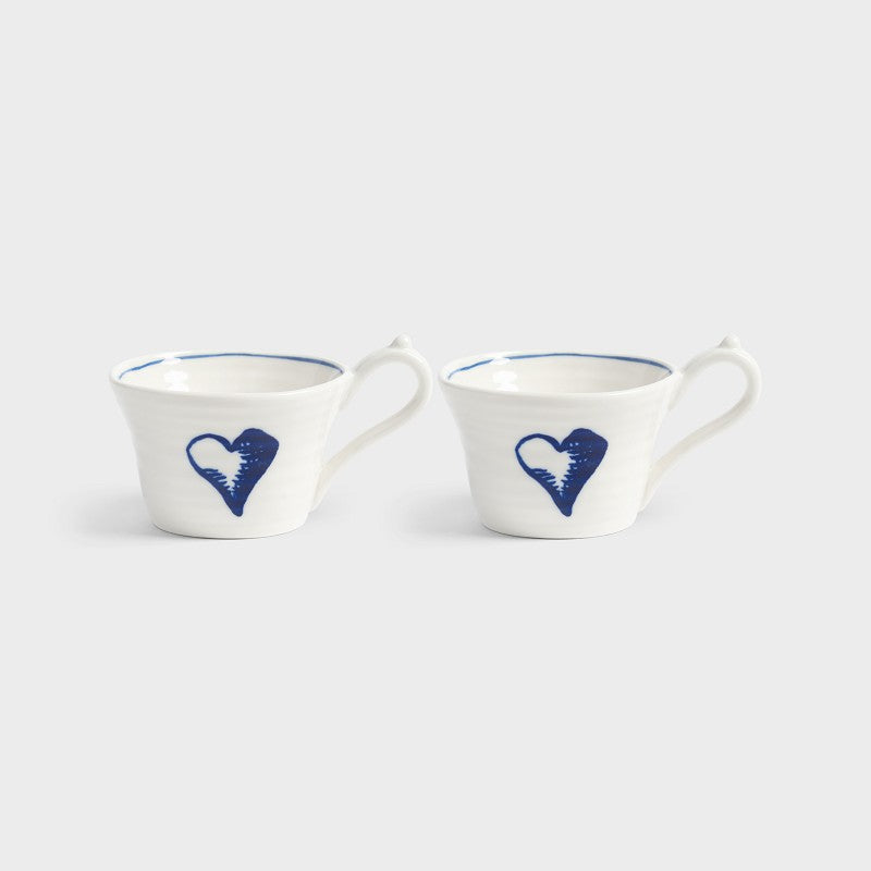 SET COFFRET DE 2 TASSES BLEU ET BLANC KLEVERING - LA PEITE BOITE JAUNE