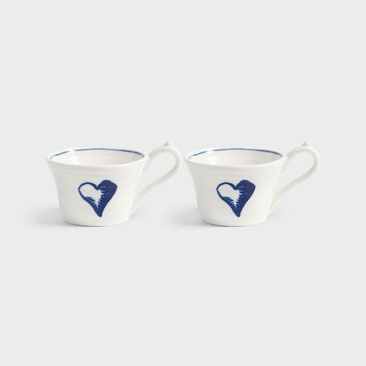 SET COFFRET DE 2 TASSES BLEU ET BLANC KLEVERING - LA PEITE BOITE JAUNE