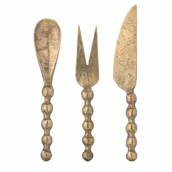 SET DE 3 COUVERTS A FROMAGE EN LAITON - LA PETITE BOITE JAUNE