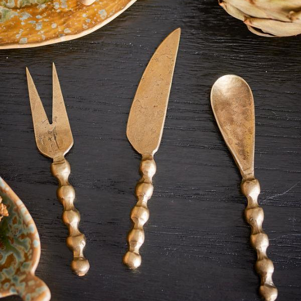 SET DE 3 COUVERTS A FROMAGE EN LAITON - LA PETITE BOITE JAUNE