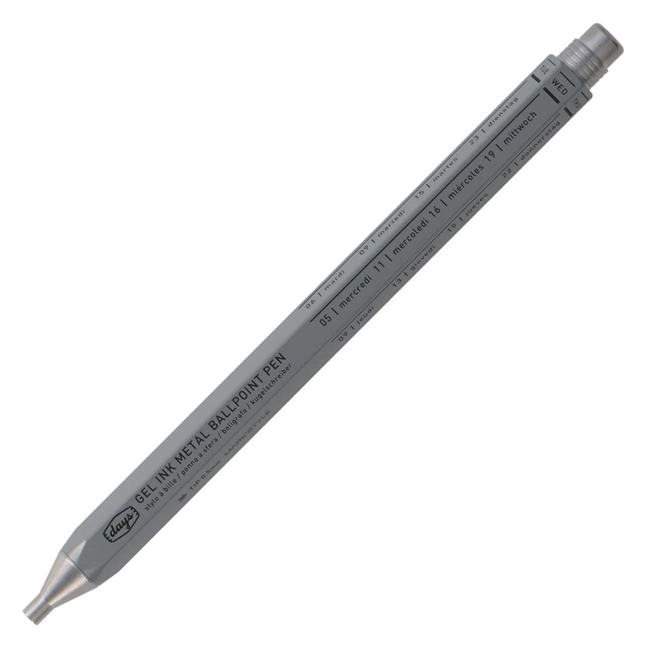 Stylo gel en aluminium gris. 
