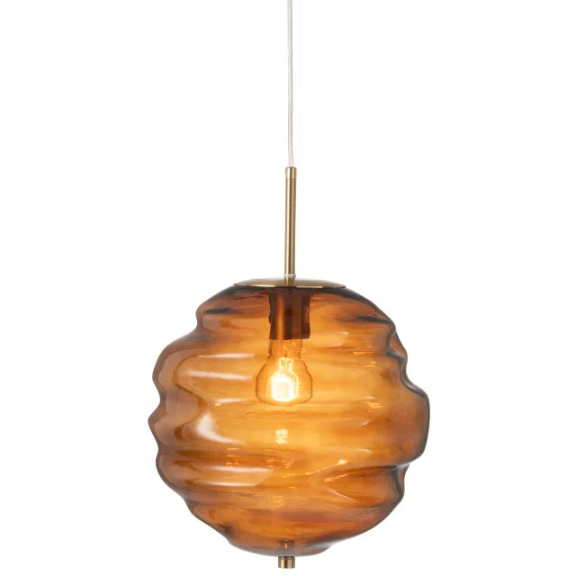 SUSPENSION EN VERRE AMBRE RUCHE - LA PETITE BOITE JAUNE