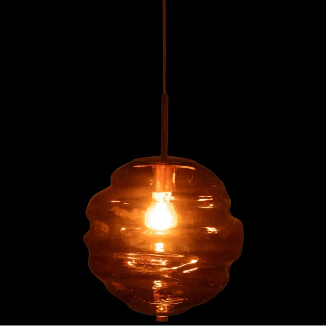 SUSPENSION EN VERRE AMBRE RUCHE - LA PETITE BOITE JAUNE