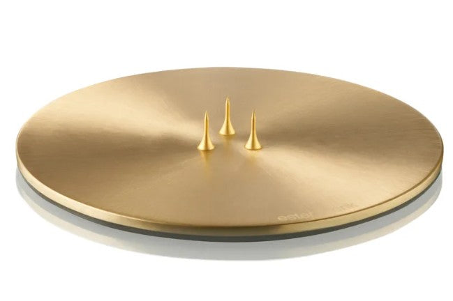 Bougeoir plat avec pic doré mat ou brillant pour bougies Taille S Ester & Erik