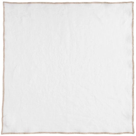 Serviette de table en lin surpiqûre naturelle - Haomy