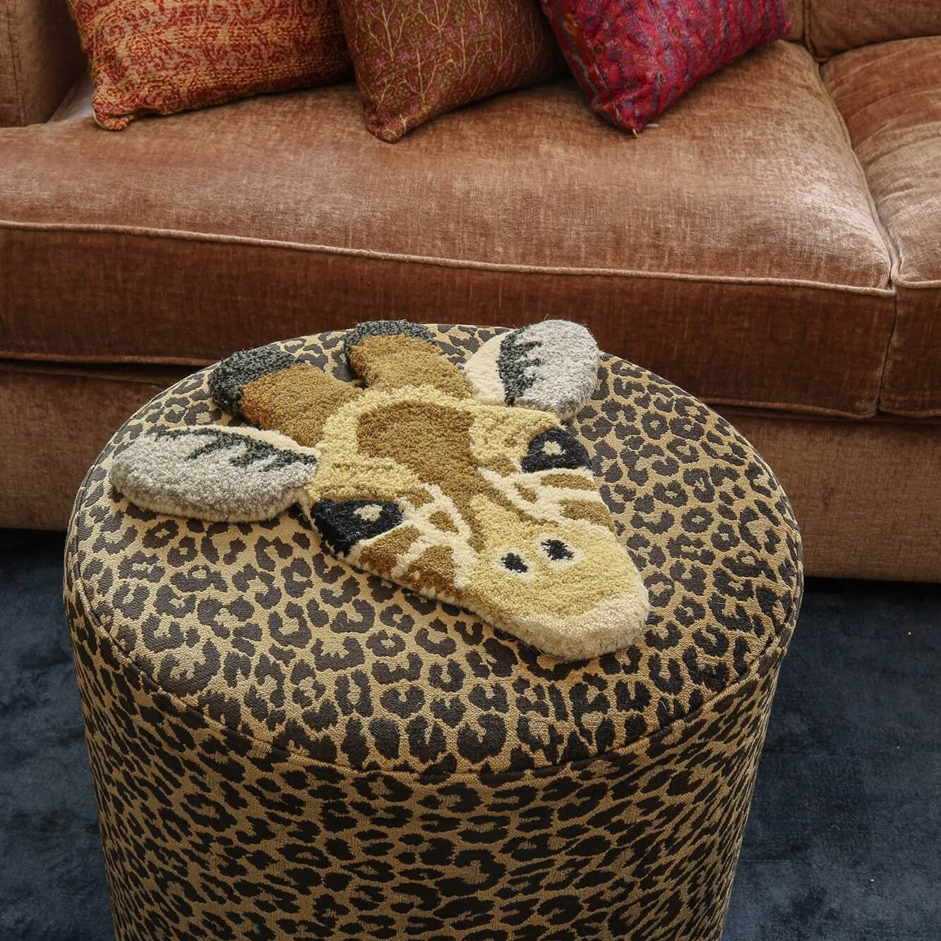 Petit tapis tête d’animal tufté – Déco ludique en 100% laine